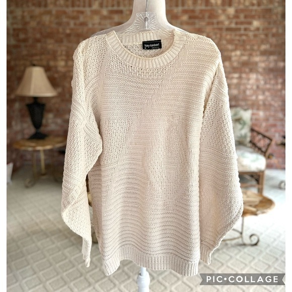 Tony Lambert Vintage Cream Chinky Knit Sweater M - Picture 1 of 13